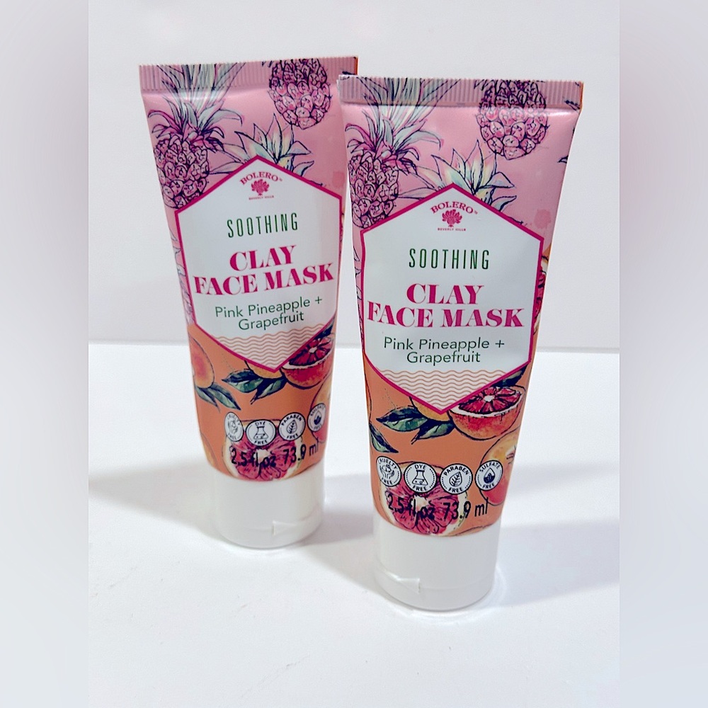 Bolero Soothing Clay Face Mask Pink Pineapple &
Grapefruit 2.5fl oz - Set of 2